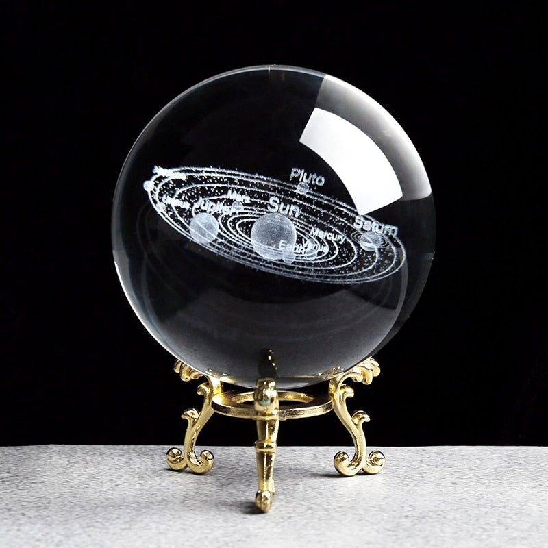 3D Solar System Planets Crystal Ball