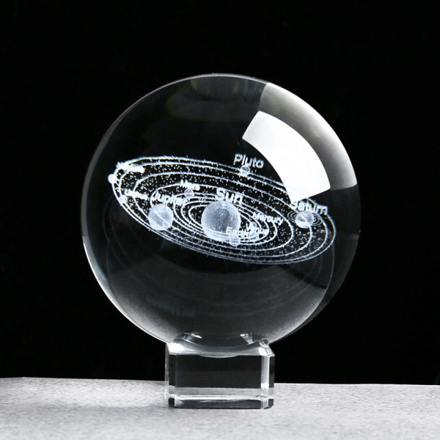 3D Solar System Planets Crystal Ball