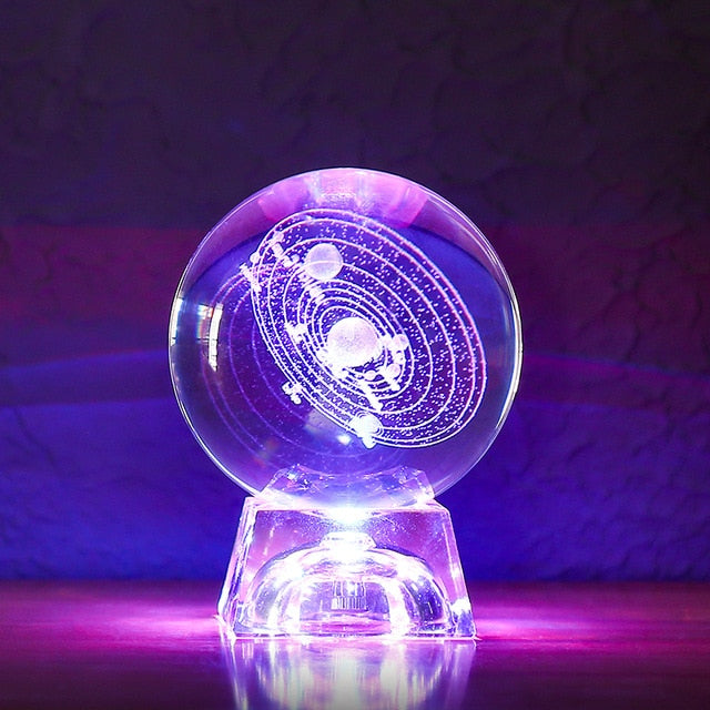 3D Solar System Planets Crystal Ball