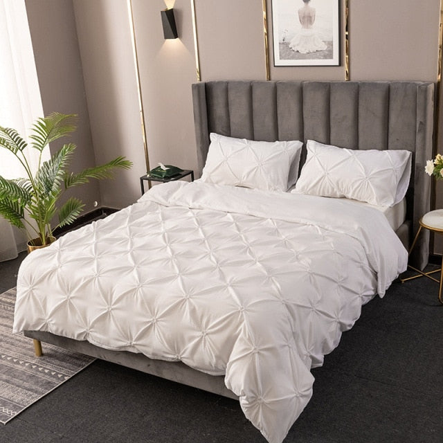 3D Pinch Pleated Duvet Cover Set