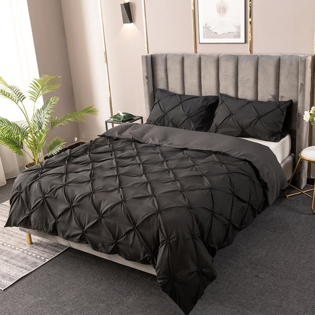 3D Pinch Pleated Duvet Cover Set