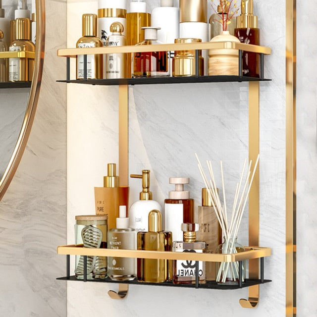 Bathroom Holder Towel Brush Punch-Free Shelves