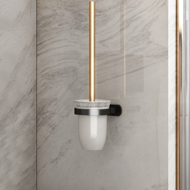 Bathroom Holder Towel Brush Punch-Free Shelves