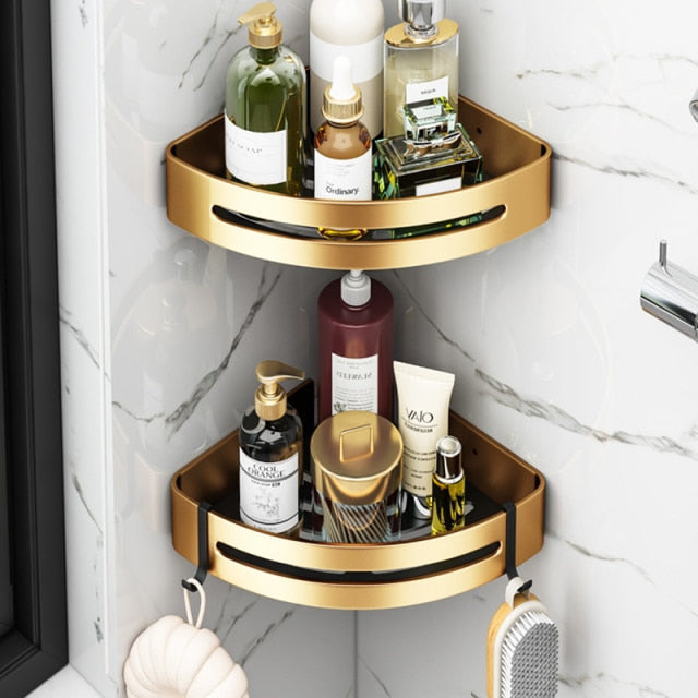 Bathroom Holder Towel Brush Punch-Free Shelves
