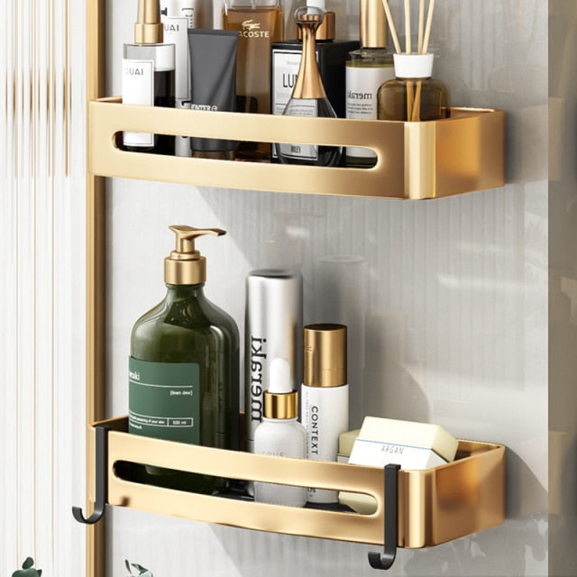Bathroom Holder Towel Brush Punch-Free Shelves