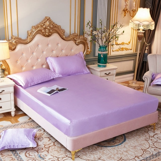 Satin Silk Fitted Elastic Band Bed Sheet
