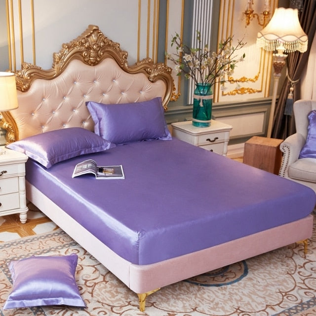 Satin Silk Fitted Elastic Band Bed Sheet