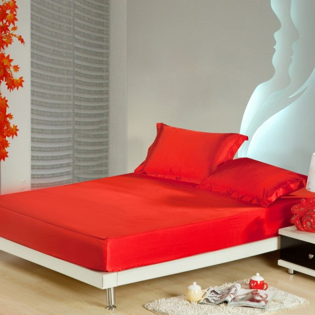 Satin Silk Fitted Elastic Band Bed Sheet