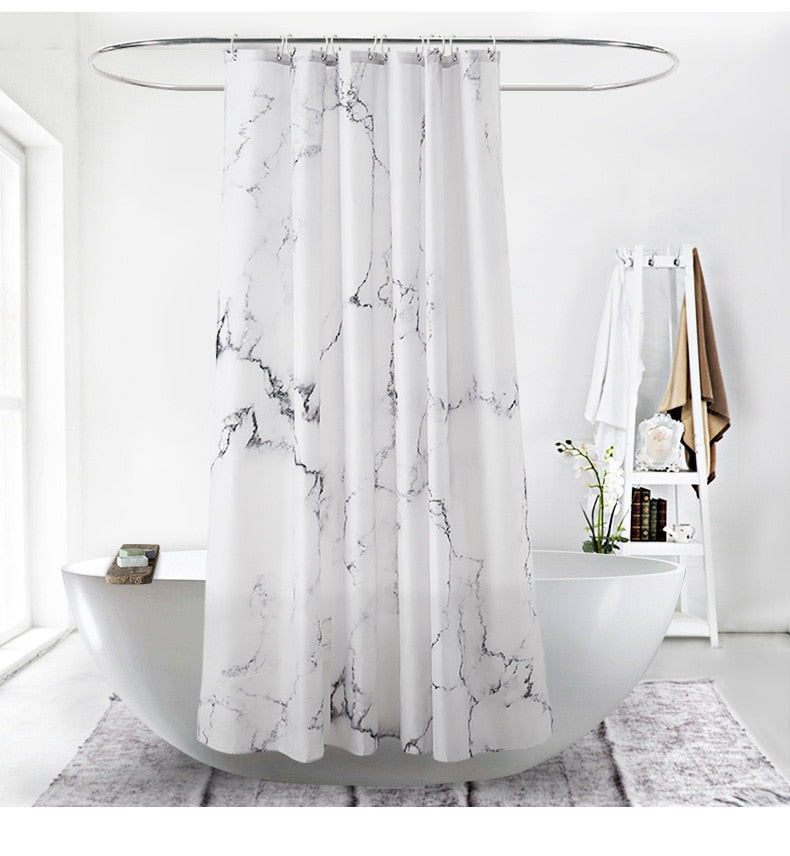 Waterproof Marbling 3D Printing Shower Curtains