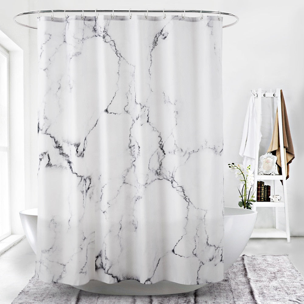 Waterproof Marbling 3D Printing Shower Curtains