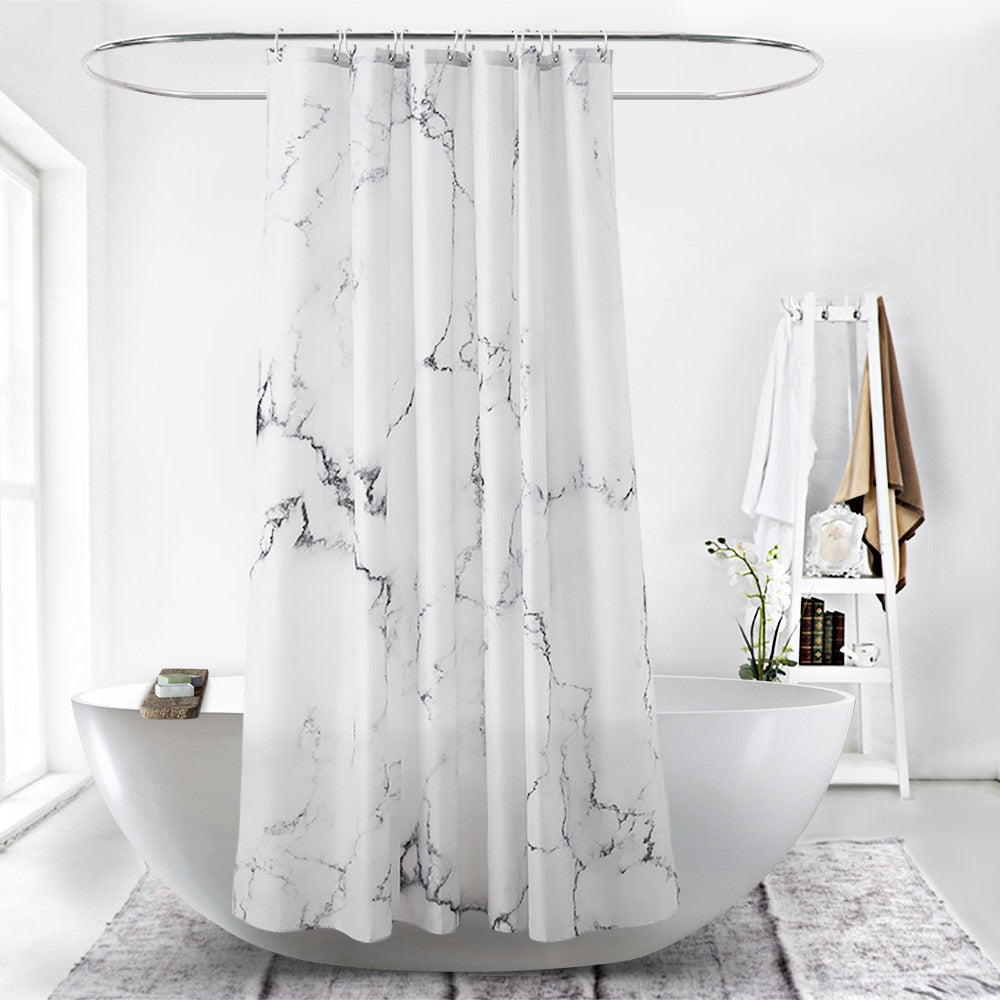 Waterproof Marbling 3D Printing Shower Curtains