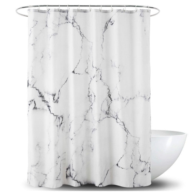 Waterproof Marbling 3D Printing Shower Curtains