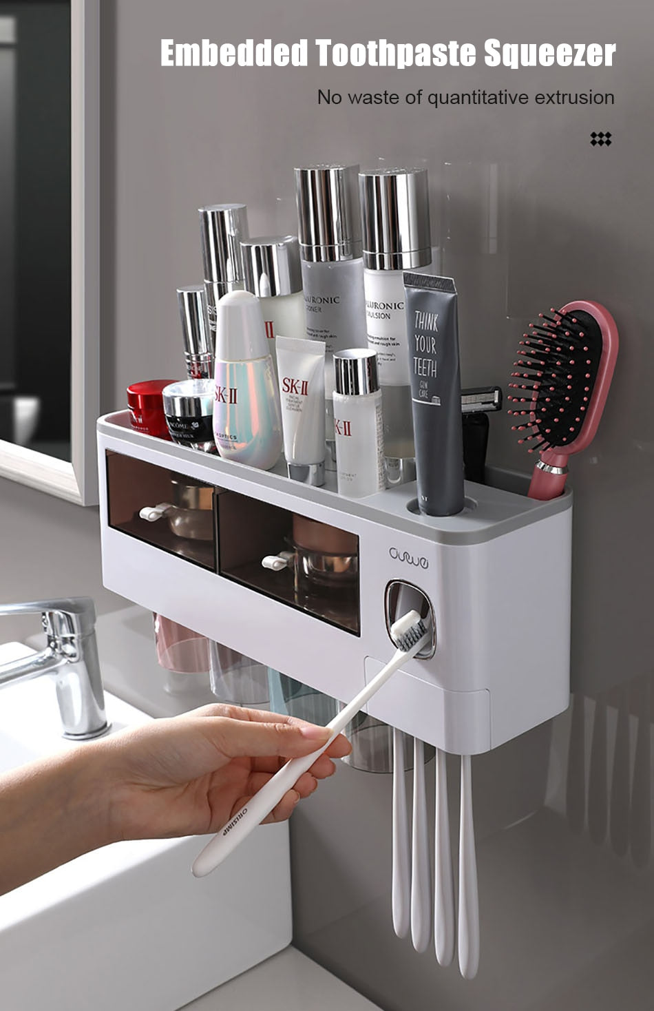 Magnetic Adsorption Toothbrush Holder