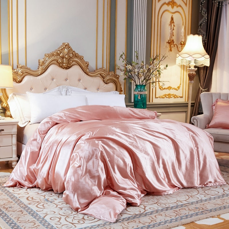 High-End Ice Silk Satin Solid Color Duvet