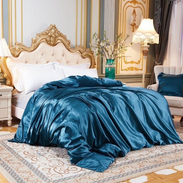 High-End Ice Silk Satin Solid Color Duvet