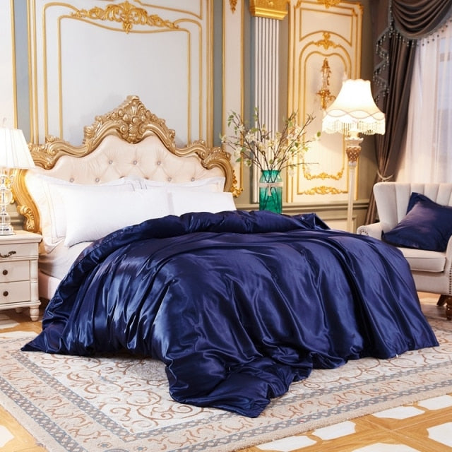 High-End Ice Silk Satin Solid Color Duvet