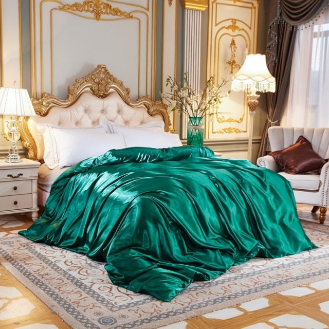 High-End Ice Silk Satin Solid Color Duvet