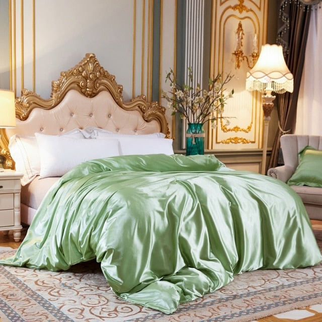 High-End Ice Silk Satin Solid Color Duvet