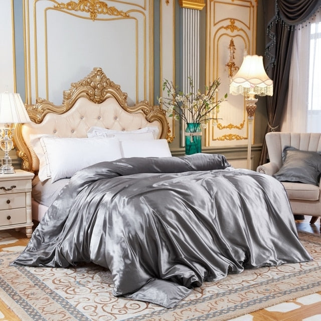 High-End Ice Silk Satin Solid Color Duvet