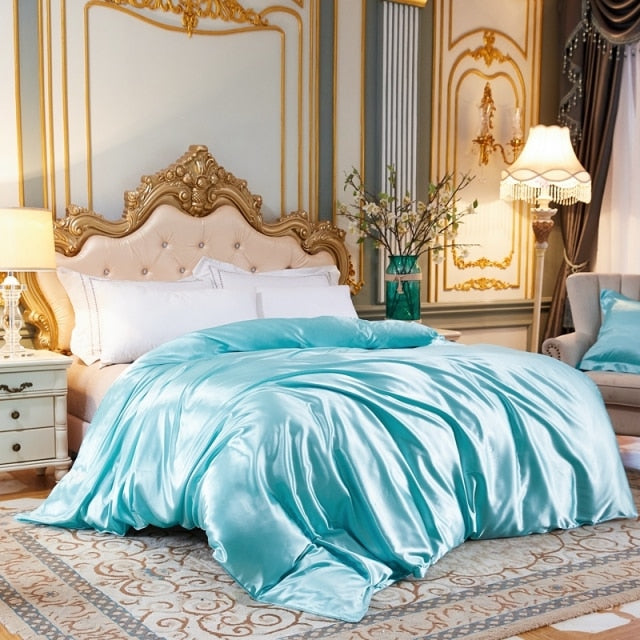 High-End Ice Silk Satin Solid Color Duvet