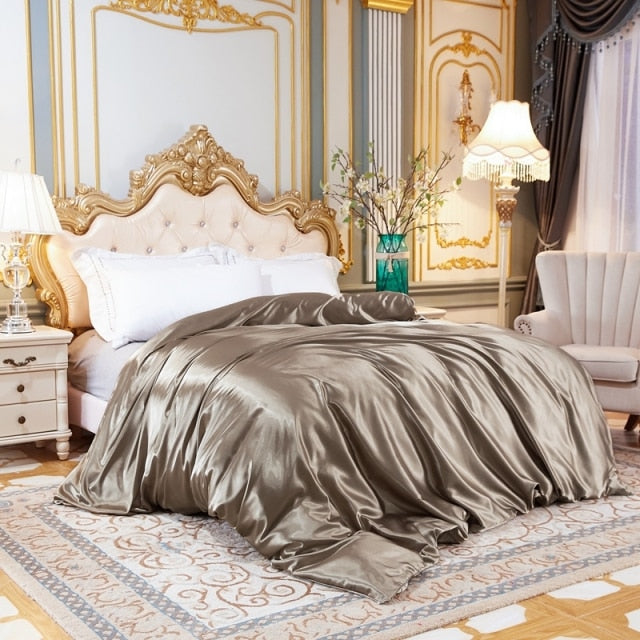 High-End Ice Silk Satin Solid Color Duvet