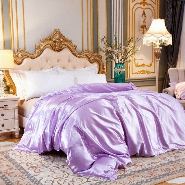 High-End Ice Silk Satin Solid Color Duvet