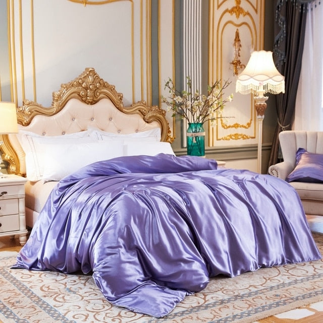 High-End Ice Silk Satin Solid Color Duvet