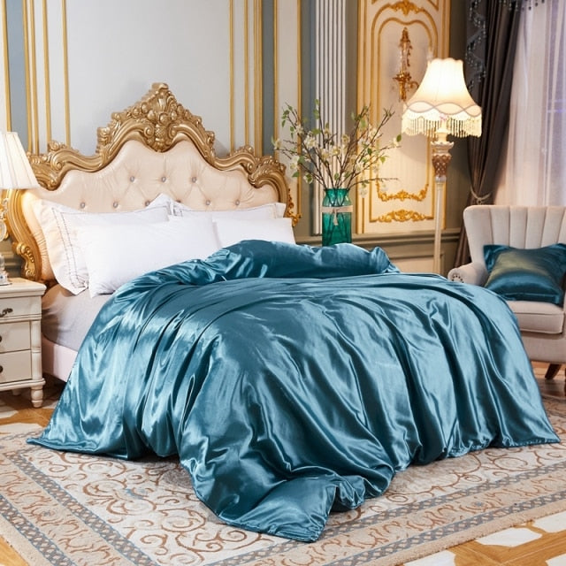 High-End Ice Silk Satin Solid Color Duvet