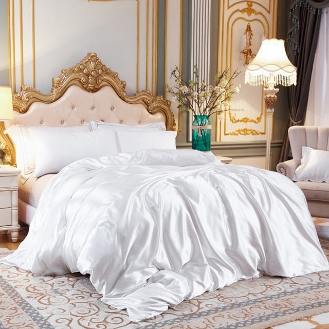 High-End Ice Silk Satin Solid Color Duvet