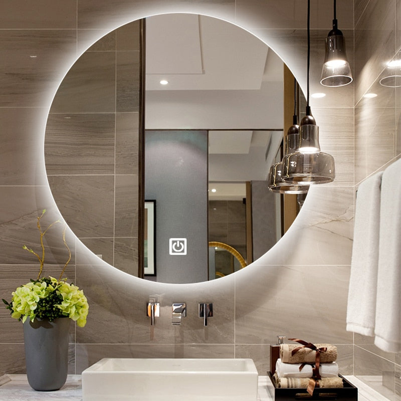 LED Adjustable Back Light With Bluetooth Speaker Round Mirror