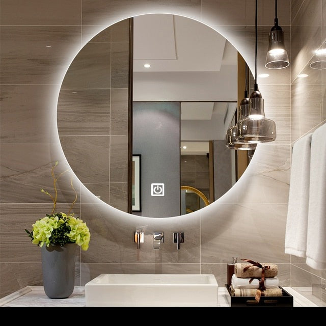 LED Adjustable Back Light With Bluetooth Speaker Round Mirror