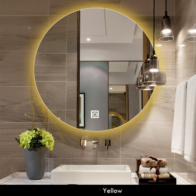 LED Adjustable Back Light With Bluetooth Speaker Round Mirror