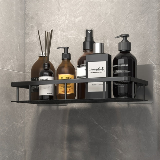 No-drill Bathroom Shelves
