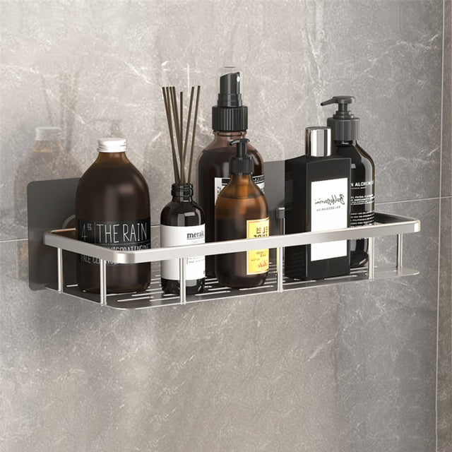 No-drill Bathroom Shelves