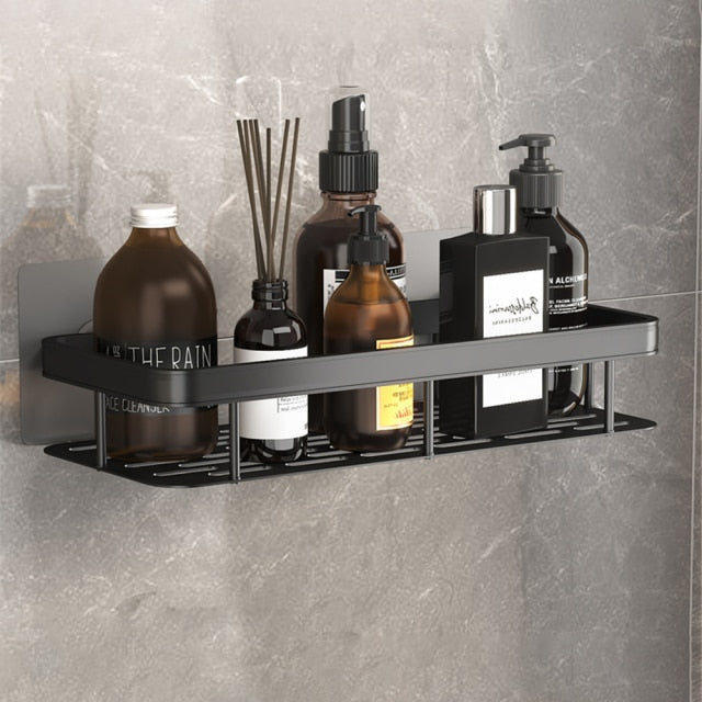 No-drill Bathroom Shelves