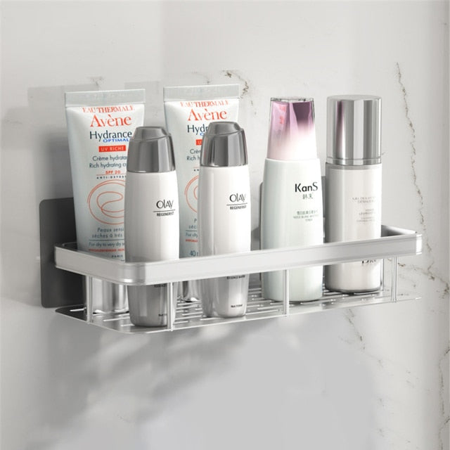 No-drill Bathroom Shelves