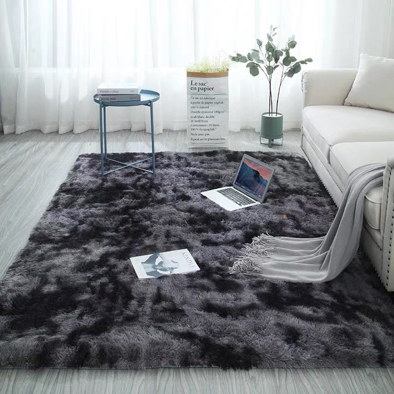 Nordic Fluffy Non-slip Mixed Dyed Bedroom Carpet