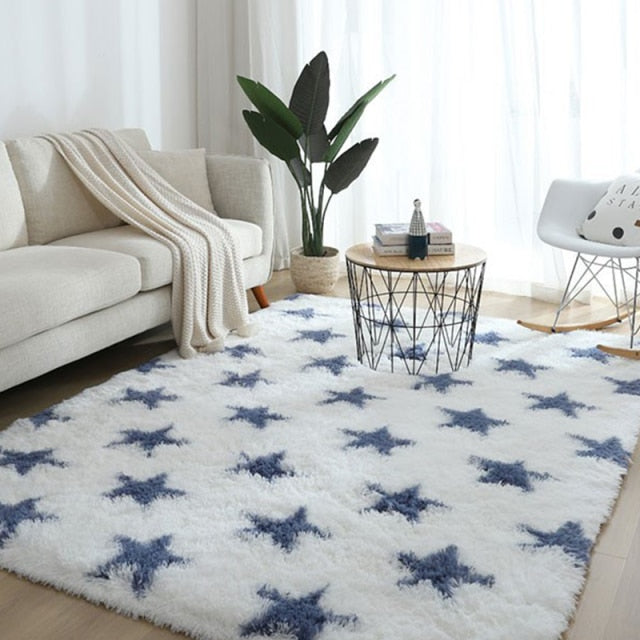 Nordic Fluffy Non-slip Mixed Dyed Bedroom Carpet