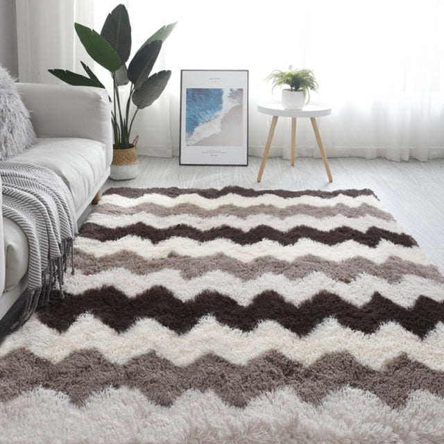 Nordic Fluffy Non-slip Mixed Dyed Bedroom Carpet