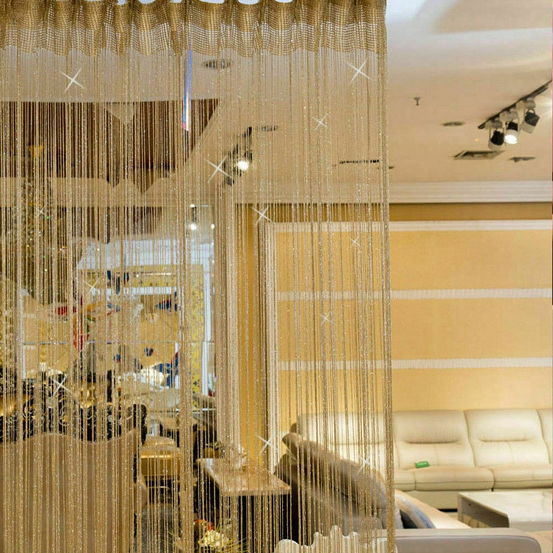 Shiny Tassel Silver Line String Curtain