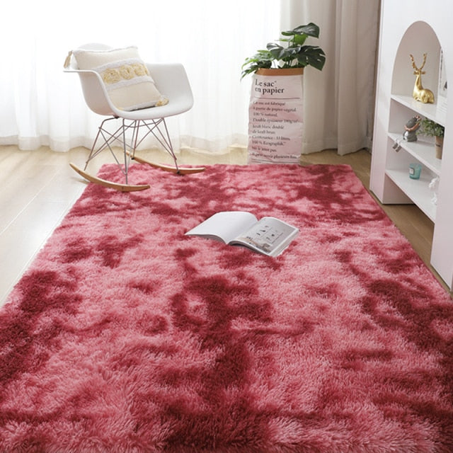 Nordic Fluffy Non-slip Mixed Dyed Bedroom Carpet