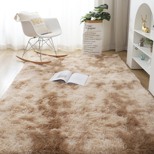 Nordic Fluffy Non-slip Mixed Dyed Bedroom Carpet