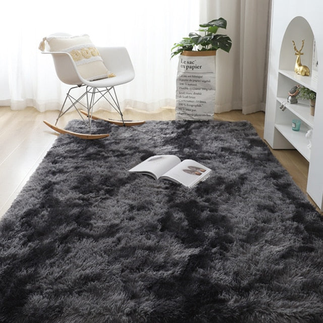 Nordic Fluffy Non-slip Mixed Dyed Bedroom Carpet