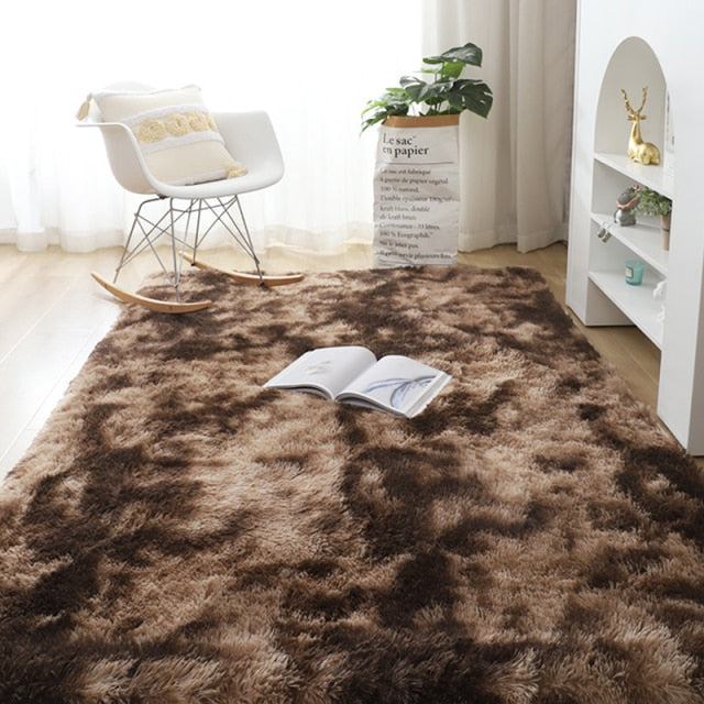 Nordic Fluffy Non-slip Mixed Dyed Bedroom Carpet