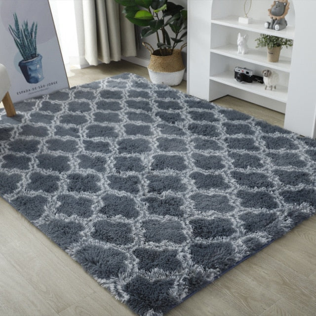 Nordic Fluffy Non-slip Mixed Dyed Bedroom Carpet