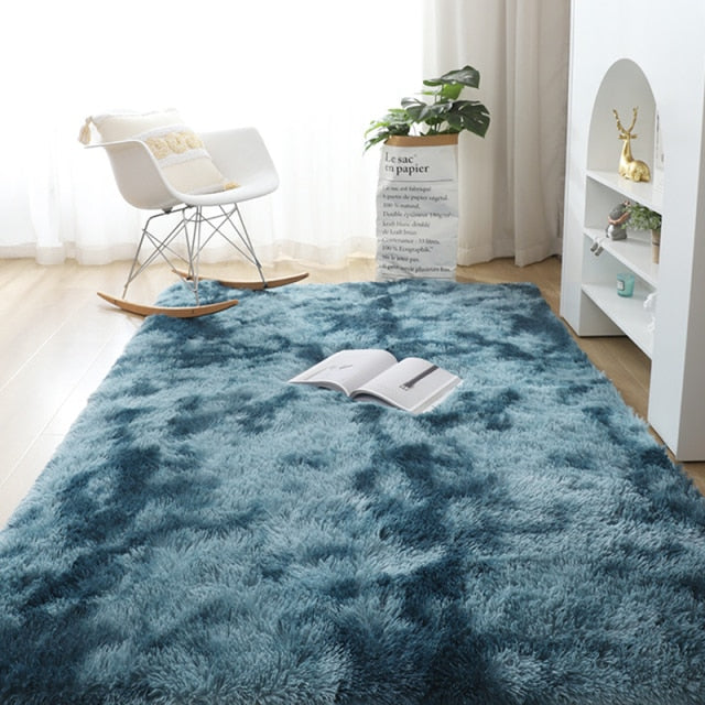 Nordic Fluffy Non-slip Mixed Dyed Bedroom Carpet