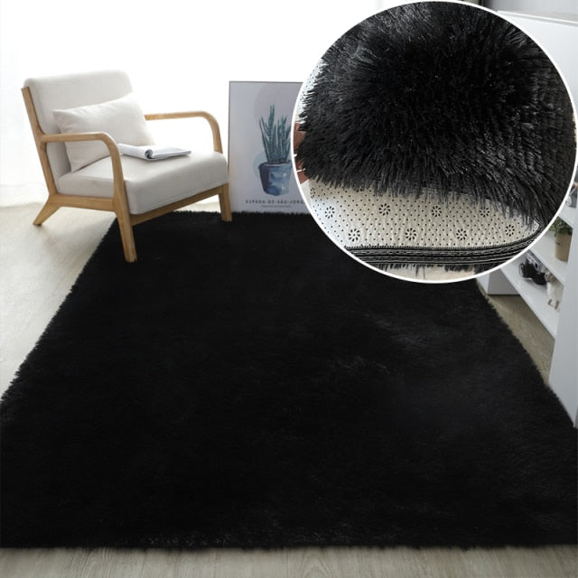 Nordic Fluffy Non-slip Mixed Dyed Bedroom Carpet