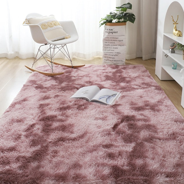 Nordic Fluffy Non-slip Mixed Dyed Bedroom Carpet