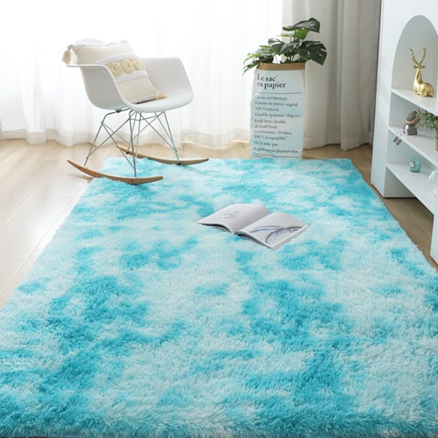 Nordic Fluffy Non-slip Mixed Dyed Bedroom Carpet