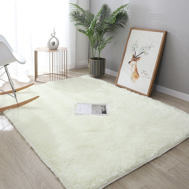 Nordic Fluffy Non-slip Mixed Dyed Bedroom Carpet